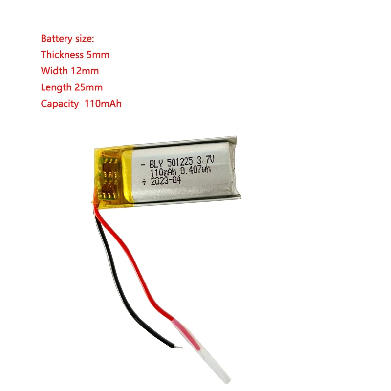 

Lithium Poly Battery 501225-110mah 3.7v Li Po Rechargeable For Bluetooth Headset
