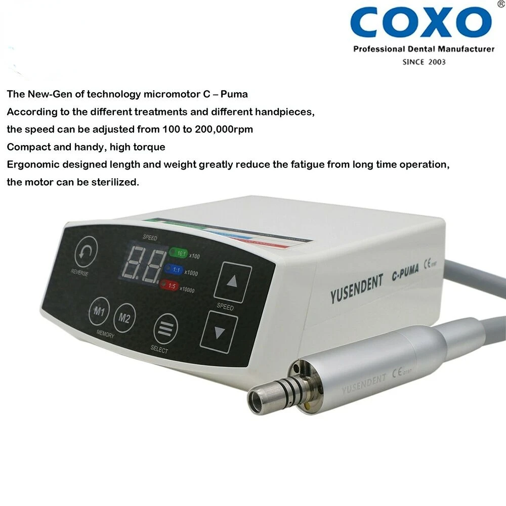 COXO Dental Electric Motor C PUMA Fiber Optic Low Speed Handpiece 1:1 6:1 1:5 Fiber Optic Instrumento Dental