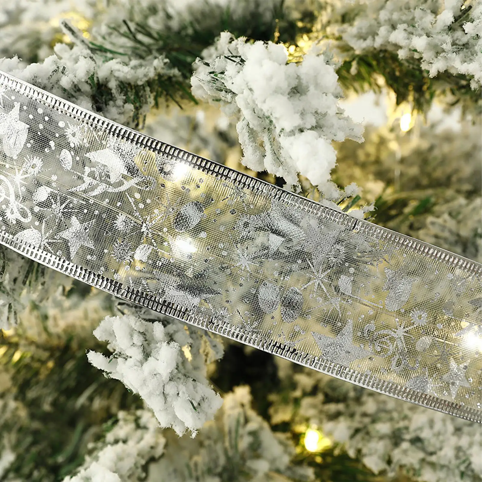 

4m/5m Christmas Tree Decorations LED Lights Double-layer Luminous Bronzing DIY Ribbon String Ribbon 2022 Decor Light Pendan I7V1