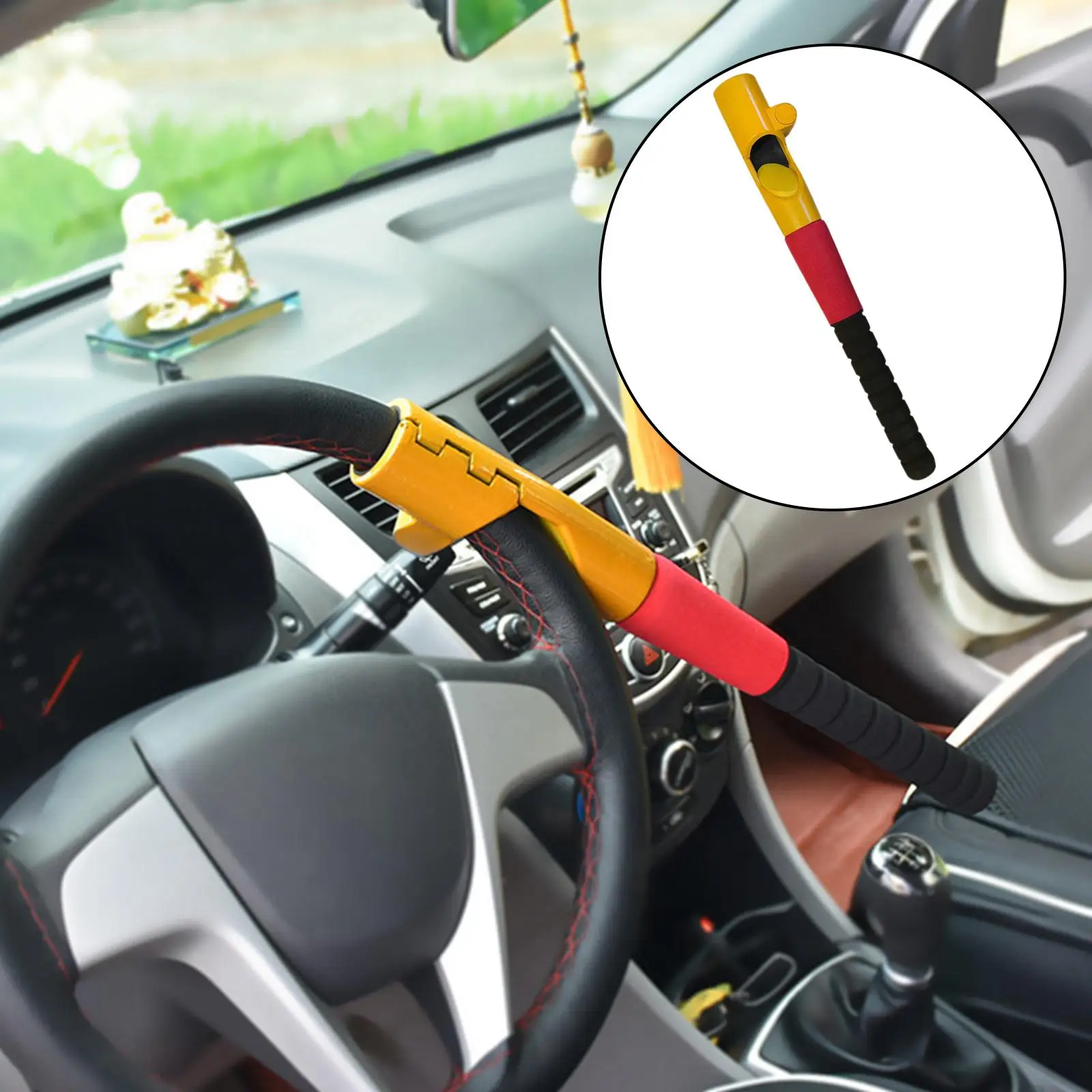 

Heavy Duty Steering Wheel Lock,Anti Theft Locking Devices with 3 Keys for Car Truck