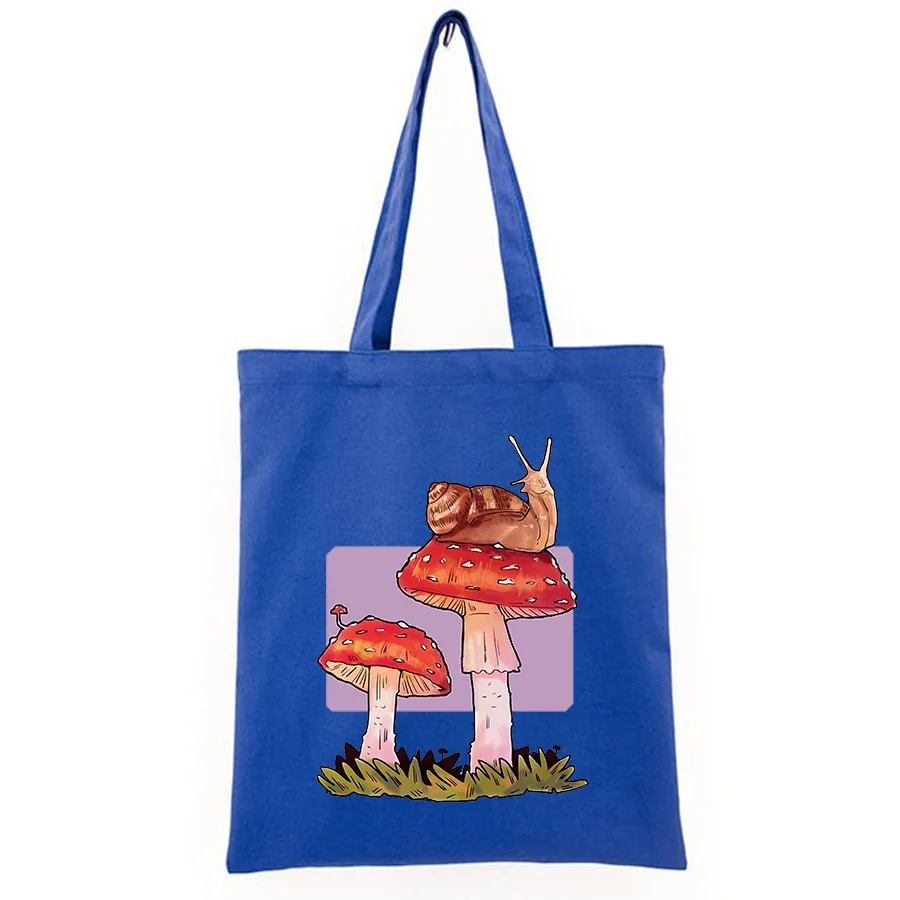 

Стильные дамские сумочки Cottagecore с улиткой и грибами, новые милые роскошные женские сумки из ткани на молнии, белые большие сумки на плечо