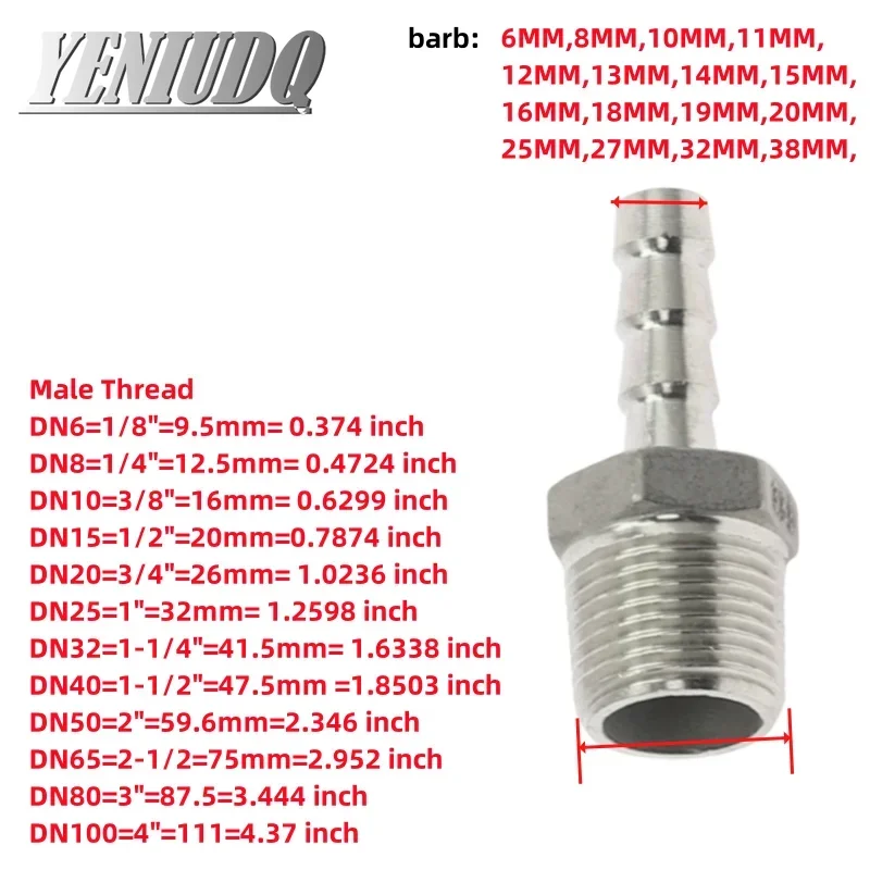 

Фитинги для шланга Pagoda, нержавеющая сталь 304, BSP, 6-12 мм, 1/8"-1/2"