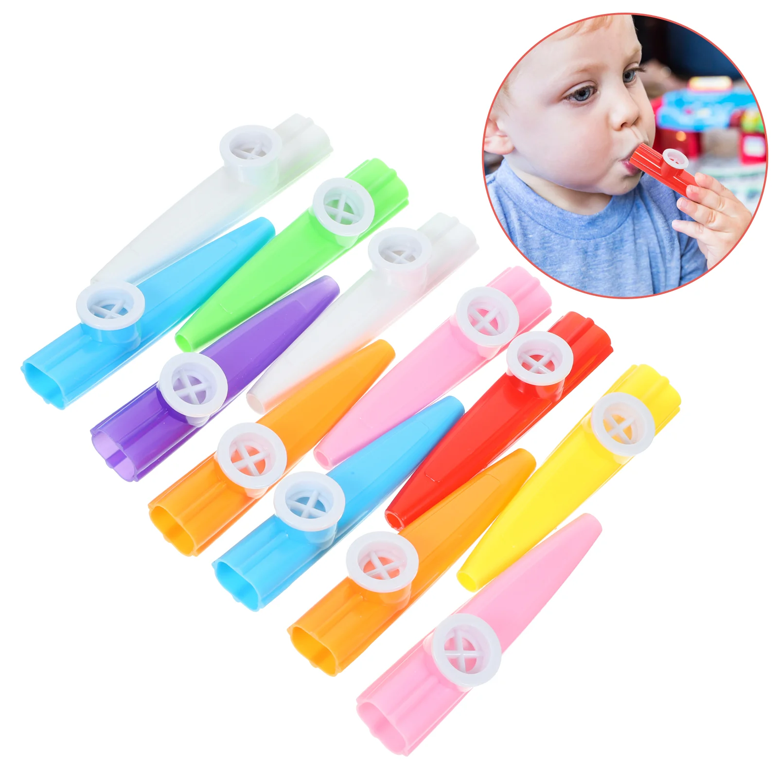 

12 Pcs Children's Kazoo Educational Instrument Funny Toy Puzzle Plaything Kids Abs