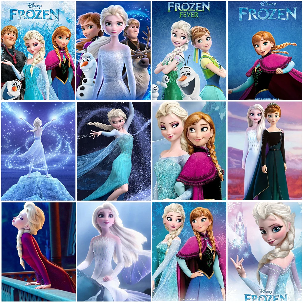 

Алмазная живопись Disney, принцесса Эльзы, ледяные Мультяшные персонажи, вышивка крестиком 5D, «сделай сам», дети, полная круглая искусство, домашний декор