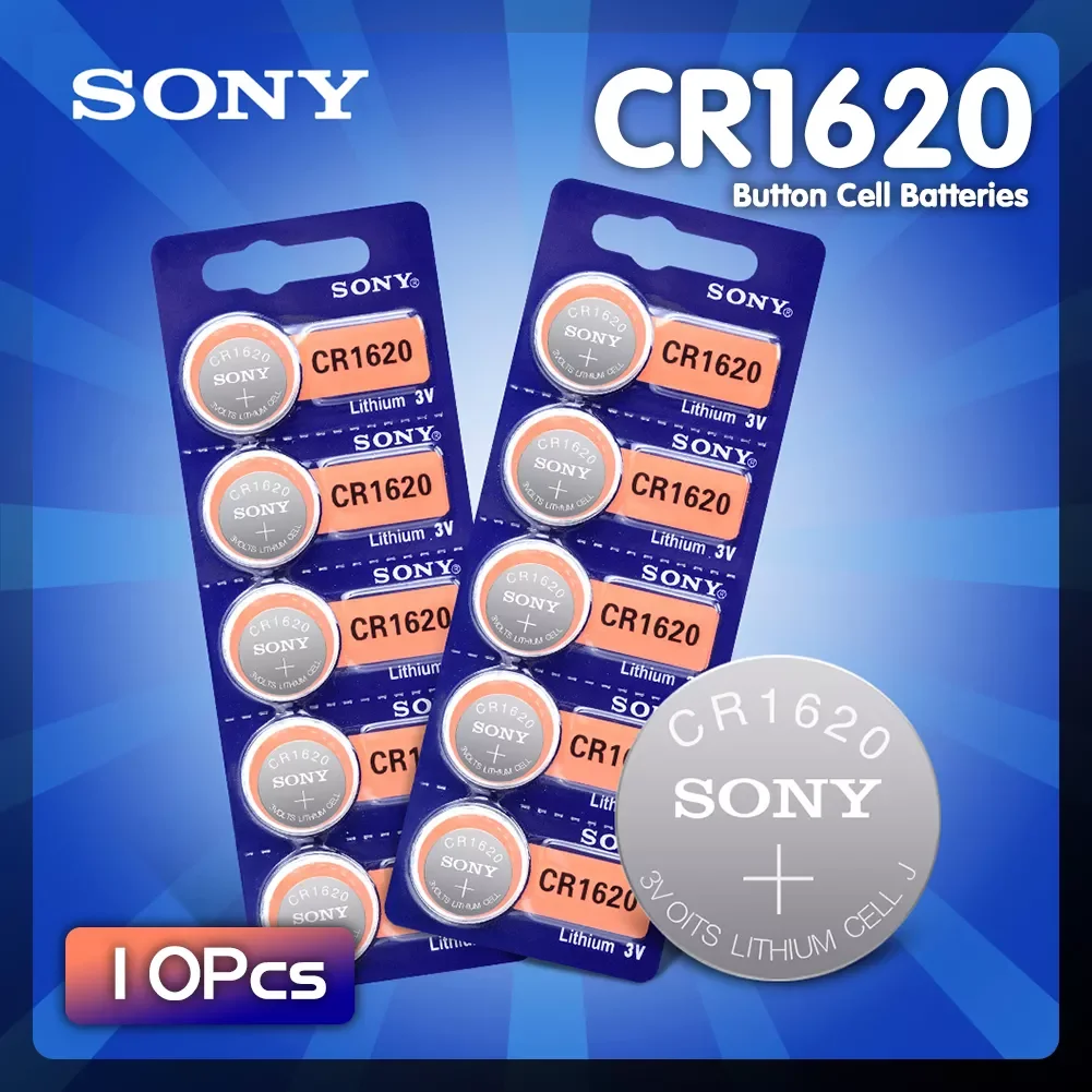 

Кнопочная батарея SONY CR1620 ECR1620 DL1620 5009LC, литиевая батарея 3 в CR 1620 для часов, электронных игрушек, пультов дистанционного управления