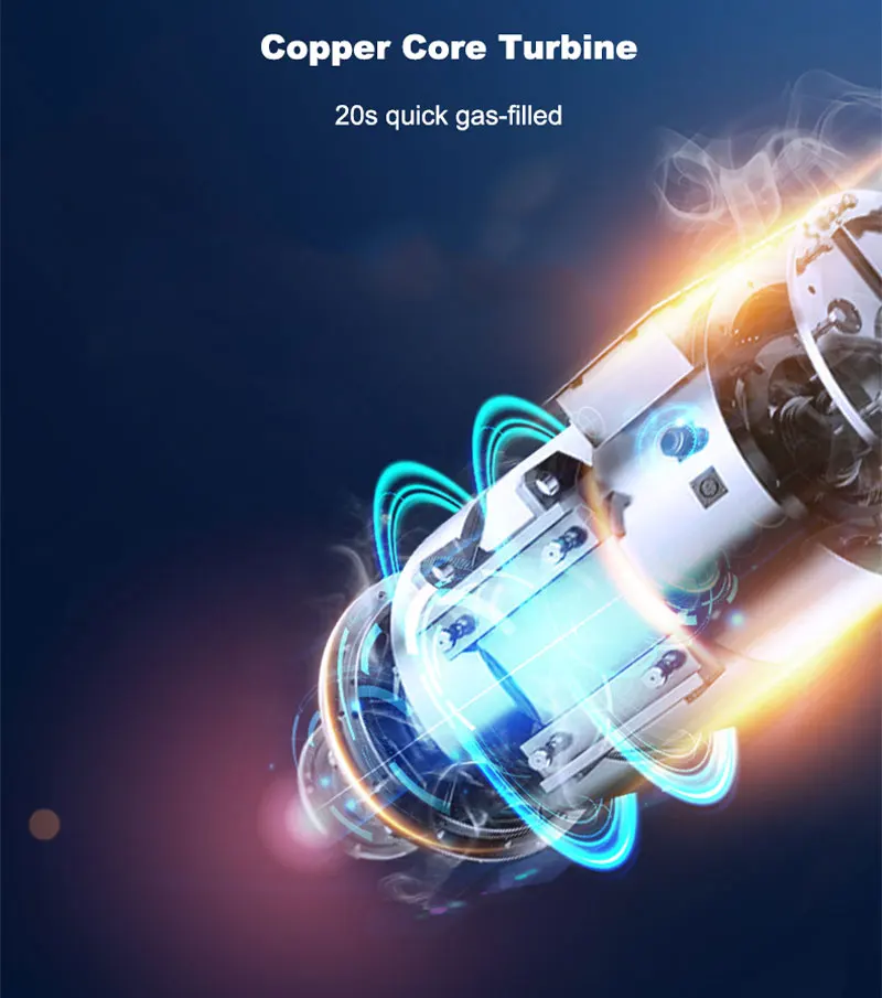 Автомобильный воздушный насос быстронаполненный газом интеллектуальный