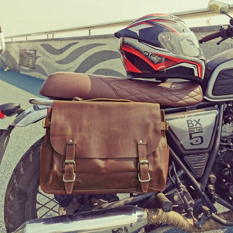 Боковые сумки с обеих сторон мотоцикла из воловьей кожи локомотивные прицепы