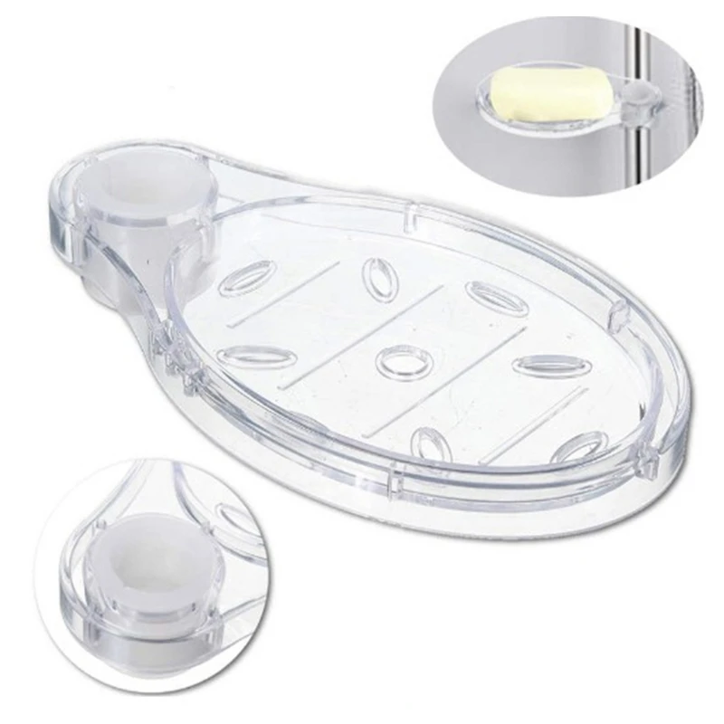 

Clear Soap Box Lift Bar Soap Rack Shower Storage Holder Rack Easy Installation