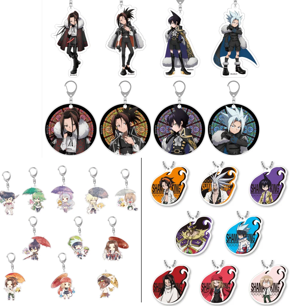 

SHAMAN KING Keychain Figure Doll Asakura Yoh Hao Hana Horohoro Manta Oyamada Acrylic Keyring Bag Pendant