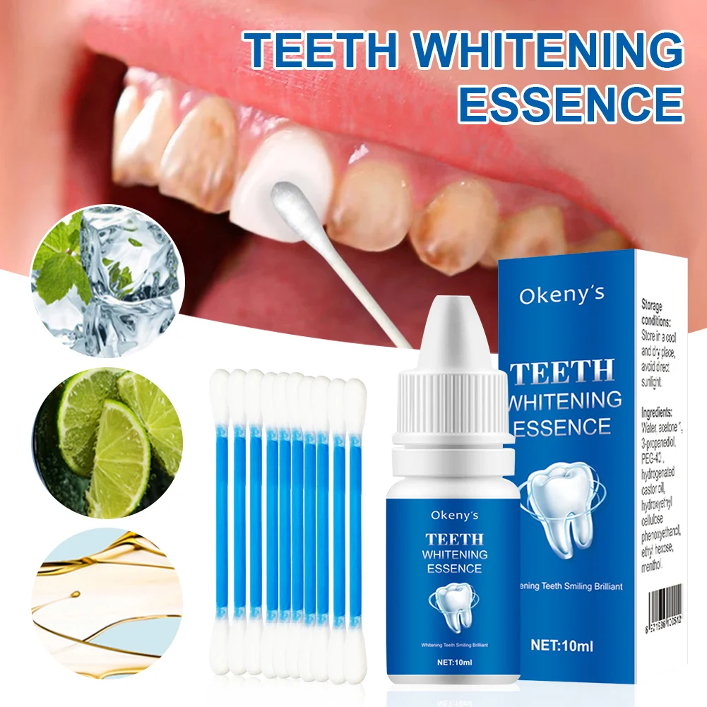 

10ml Teeth Whitening Essence Tooth Cleaning Powder Tooth Stains Plaque Remover Freshen Breath Tooth Whitening Oral Hygiene Care