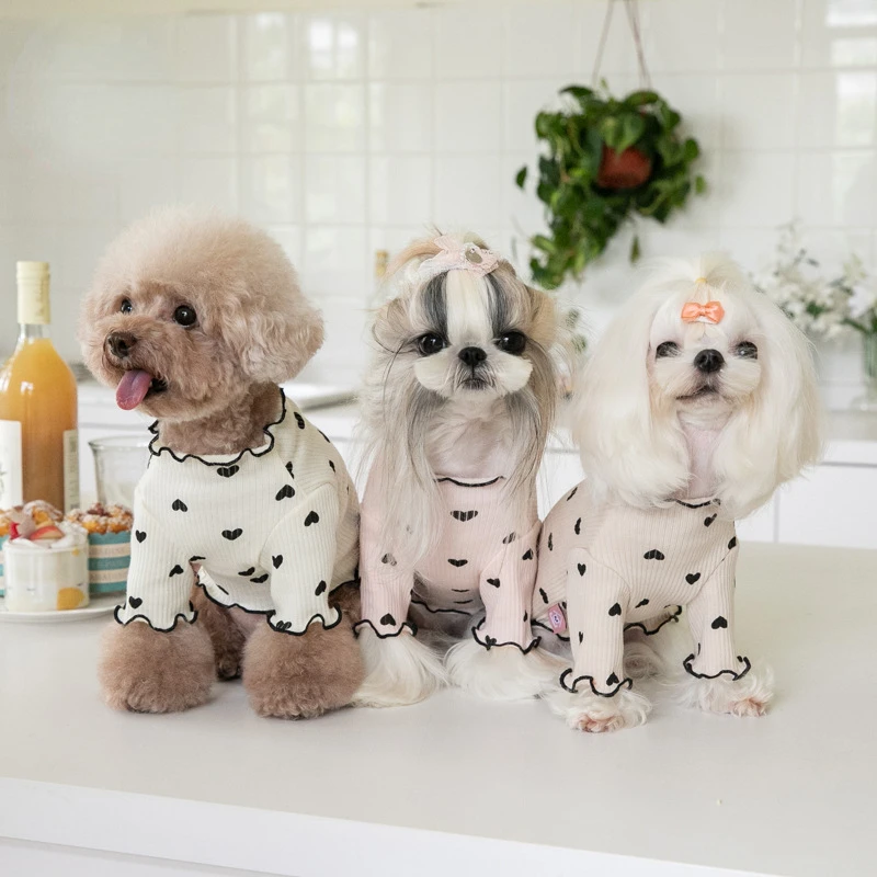 

Vest Autumn Waffle Home Yorkshire And Maltese Undercoat Cat New Embroidered Year Dog Pet Winter Clothes Bear Christmas Schnauzer