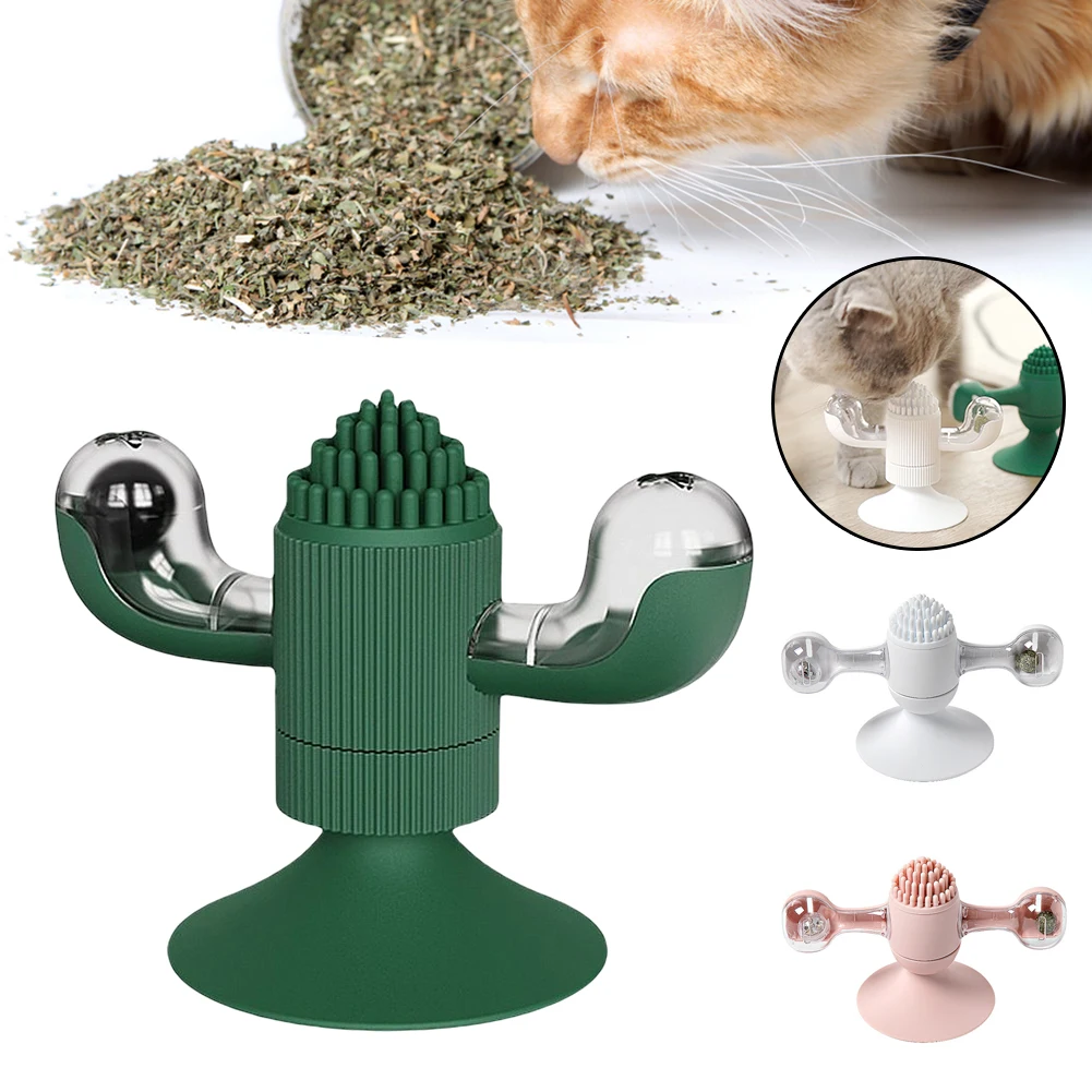 

Catnip Toys 360° Rotatable Interactive Teasing Cat Toy With Suction Cup Pet Supplies Turntable Massage Scratching Tickle Toy
