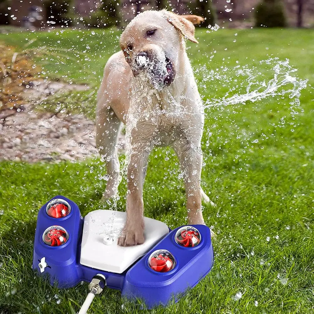 

Pet Dog Sprinkler Toy With 4 Shower Outdoor Automatic Interactive Step On Water Dispenser Water Fountain