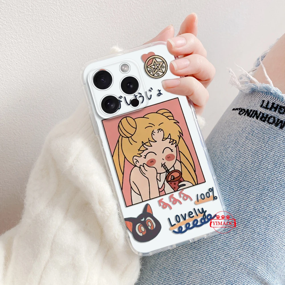 Мягкий чехол S-Sailor M-Moon для Moto G Stylus G85 G41 G5 Plus G50 G51 G5S G6 Play G60 G7 Power G71 G9