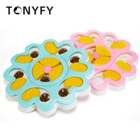 pet leakage food plate dog slowly eat food toy puppy cats puzzle feeder flower shape funny interactive feeding toys pet supplies