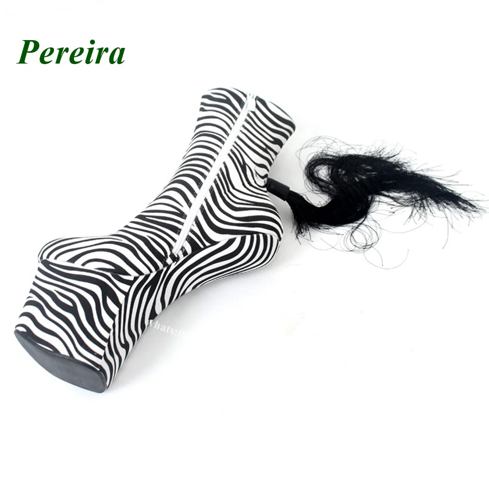 

Zebra Horseshoe Boots Round Toe Boots Gladiator customized shoes sexy