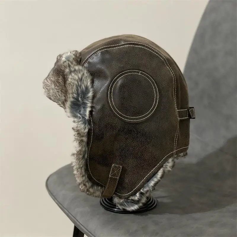

Winter Ushanka Hat Men Women‘s Pilot Aviator Bomber Trapper Hat Faux Fur Leather Snow Cap With Ear Flaps