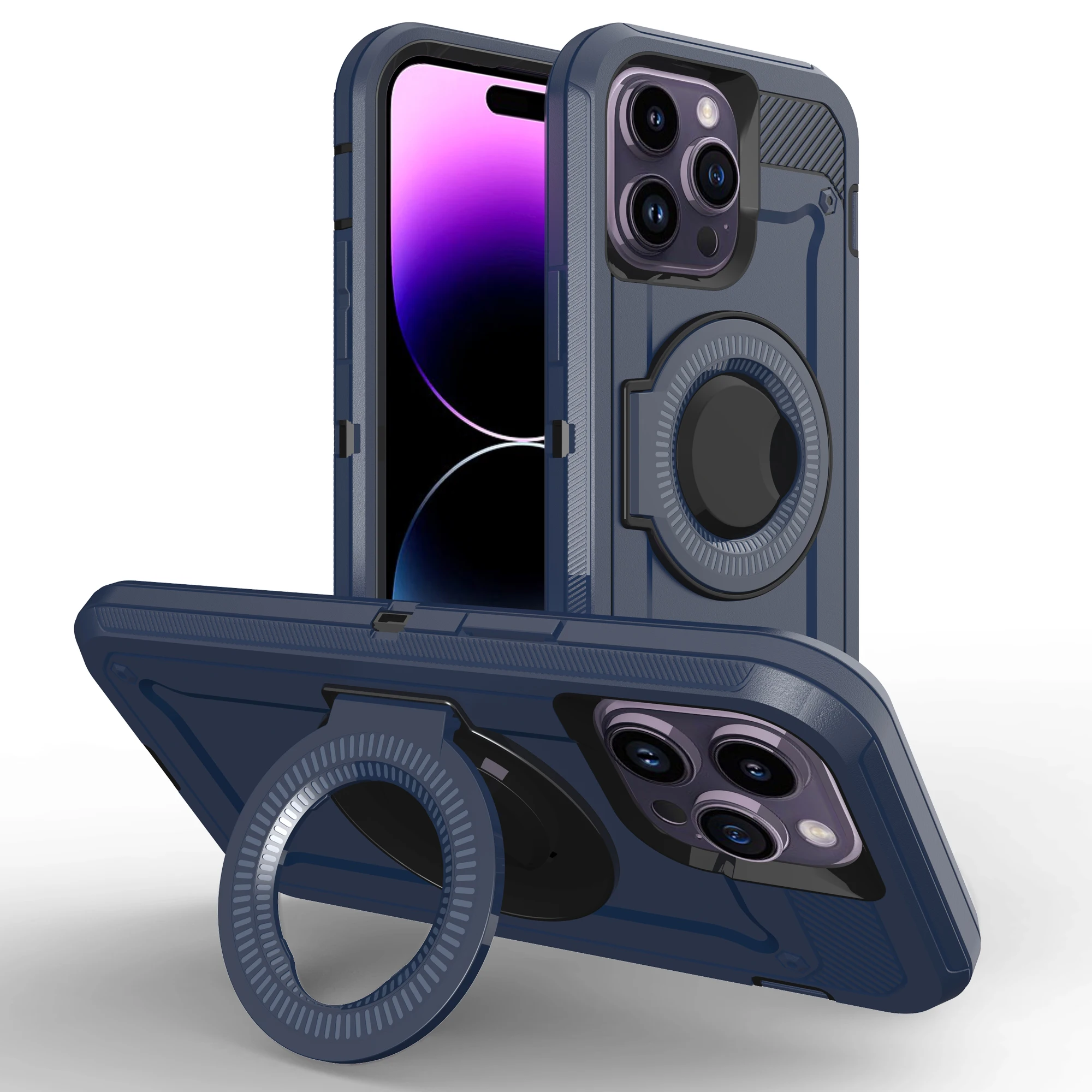 Magnetic Wireless Charger Case For iPhone 14 Pro MAX 14 Plus 13 Pro 12 Shockproof Armor Hybrid Rugged Ring Bracket Phone Cover