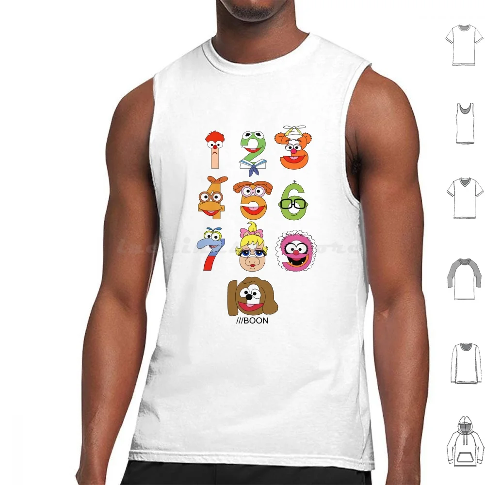 Babies Numbers Tank Tops Vest Sleeveless Alphabet Numbers Mi