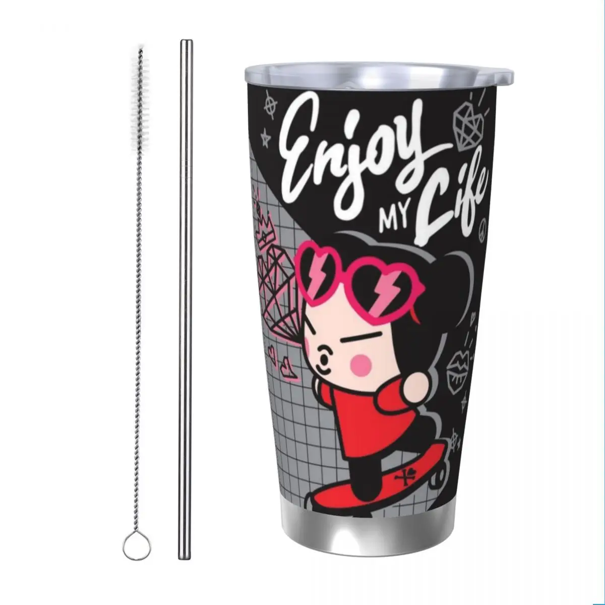 Милый мультфильм Pucca 20 унций из нержавеющей стали термокофейная автомобильная