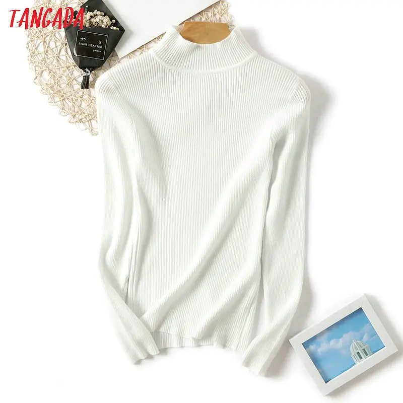 Джемпер женский зимний эластичный с круглым вырезом и длинным рукавом | Женская