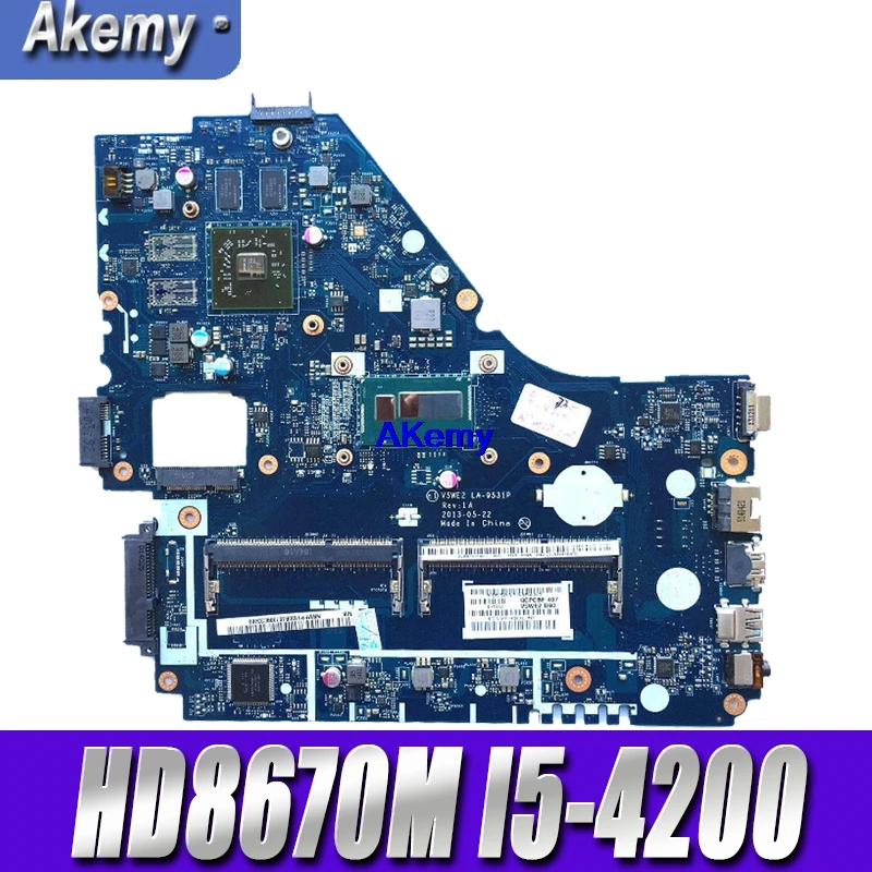

E1-572G mainboard For Acer E1-572 V5-561G Motherboard V5WE2 LA-9531P I5-4200 CPU HD8670M GPU Test work 100% original