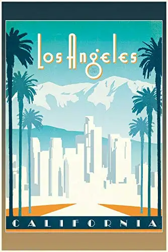 Металлический жестяной знак Los Angeles California 8x12 дюймов домашняя кухня