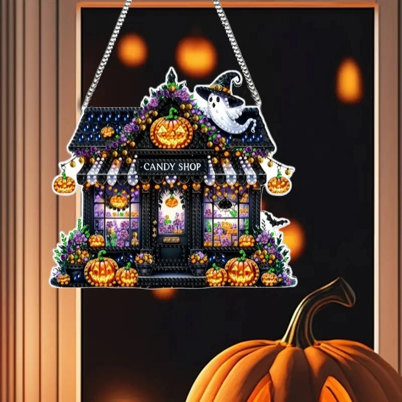 1 шт. алмазная живопись в стиле дома на Хэллоуин акриловый материал тарелка для