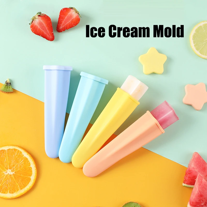 Molde de silicona para hacer helados de grado alimenticio, herramienta de bricolaje para hacer helados, Color aleatorio, 1 Juego