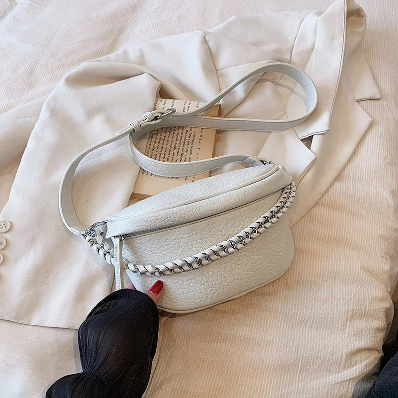 

Элегантные однотонные Поясные Сумки из искусственной кожи для женщин 2023 простая дизайнерская забавная Сумка Женская поясная сумка женская нагрудная сумка через плечо