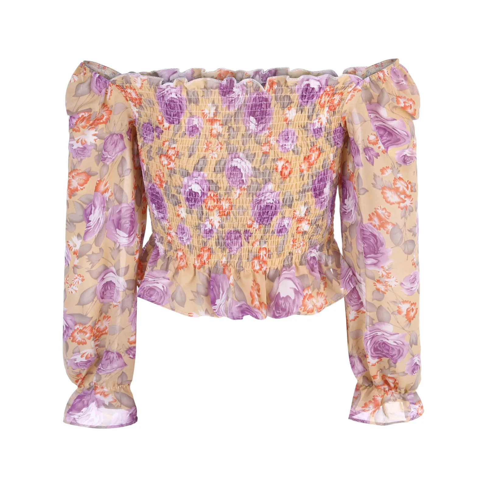 

T-shirtsPolyesterBroken Flower PrintsholidayLady Fashion