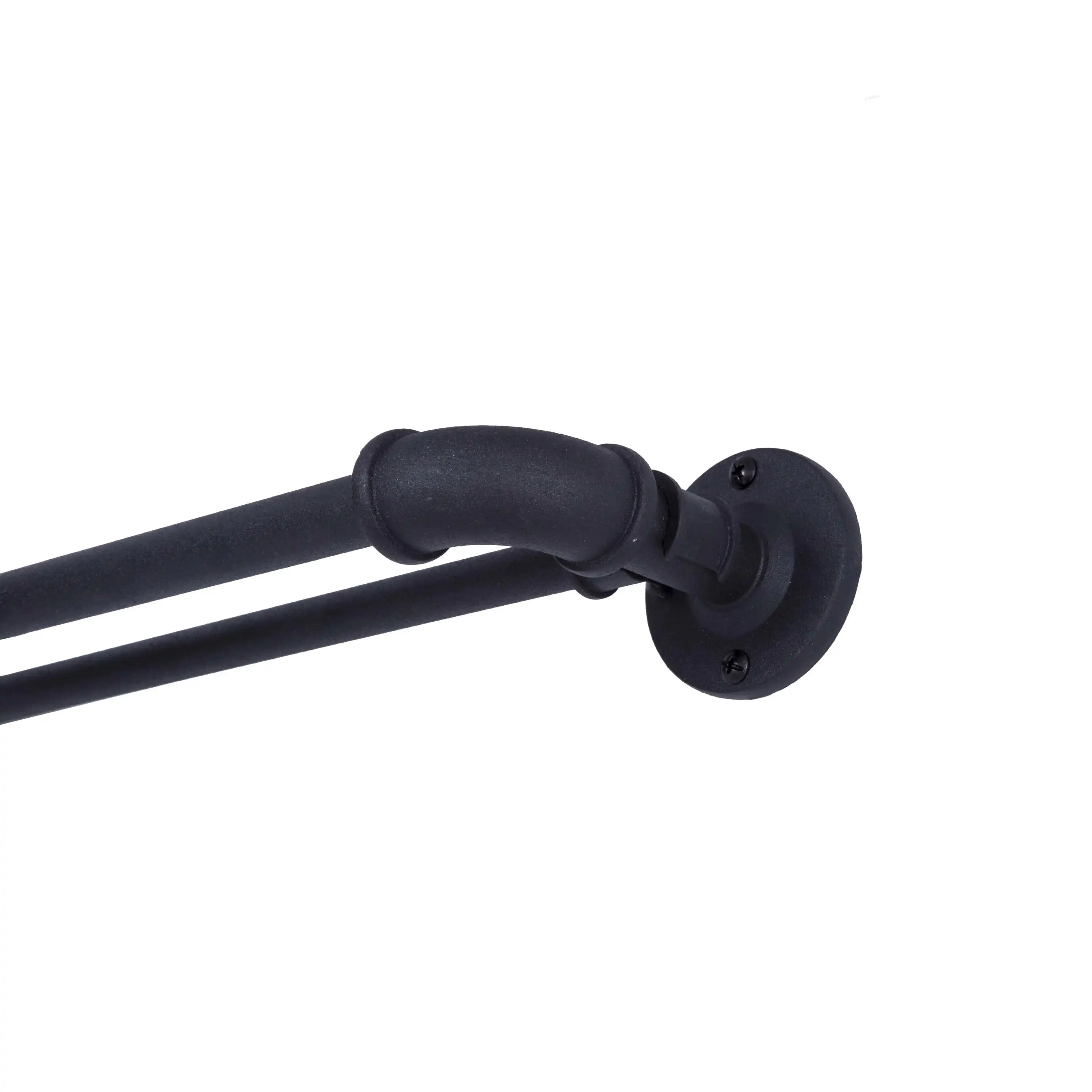 

0.75" Black Adjustable Double Curtain Rod Set, 66"-120"
