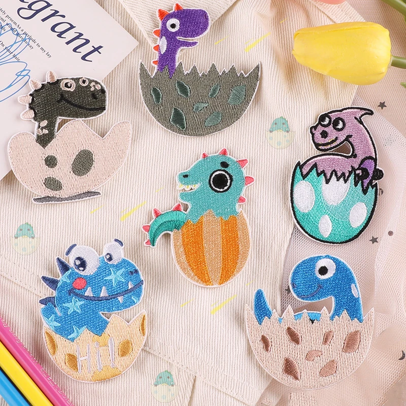 

Cartoon Animal Patch For Clothing Kids Cute Dinosaur Baby Self-adhesive Patches On Clothes Bags Hats Embroidery Accessories
