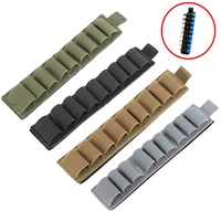 outdoor portable tactical 96 round shotgun buttstock shell bullet holder adhesive strip nylon pouch ammo airsoft hunting