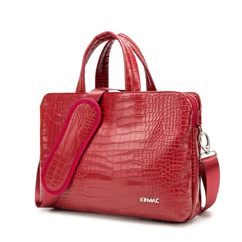 

Crocodile Pattern Leather Women Handbags Lady Large Capacity 15.6 Inch Laptop Bag Business Briefcase Shoulder Bags 2024 New