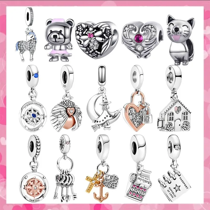 

plata charms of ley 925 original Fits original pandora bracelet 925 silver women pendant jewelry Anchor fashion witch Pendant