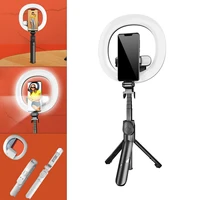 wireless bluetooth compatible selfie stick tripod with 7 3 inch ring fill light phone tripod for smartphone xiaomi huawei ios