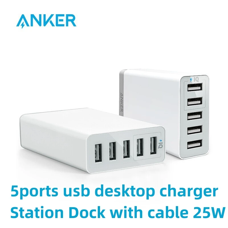 

Anker 5ports usb desktop charger Station Dock with cable 25W Model A2134