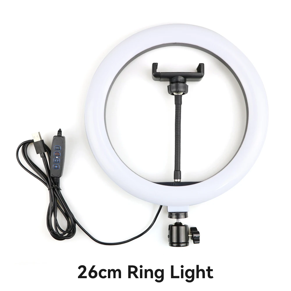 

Кольцевой светодиодный светильник для селфи, лампа с держателем для мобильного телефона, со штативом, для прямой трансляции видео
