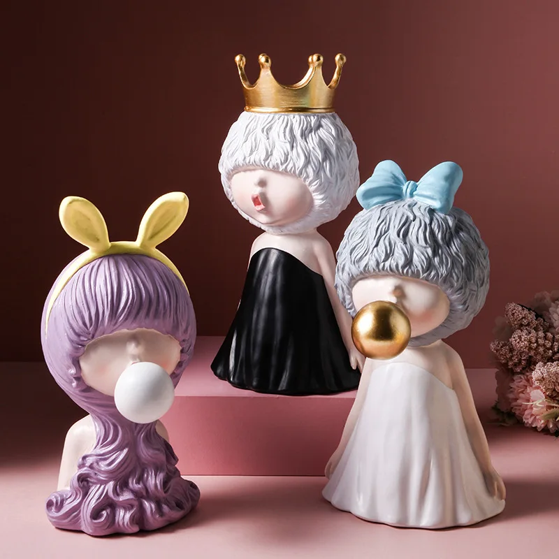 

NORDIC RESIN CARTOON CHARACTER DECORATION LIVING ROOM ENTRANCE CHILDREN'S ROOM HOME DECORATION FURNISHINGS GIRLS GIFTS