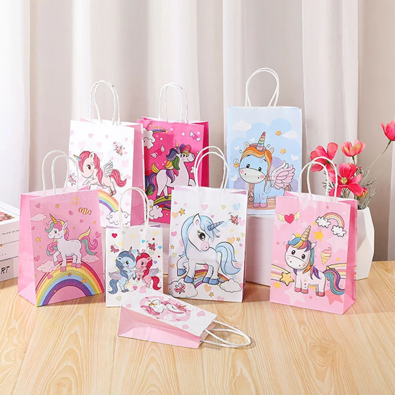 12/6pcs Unicorn Party Paper Candy Bags Birthday Party Decoration Baby Shower Decor Unicorn Party Decoration Party Favor Gifts images - 6