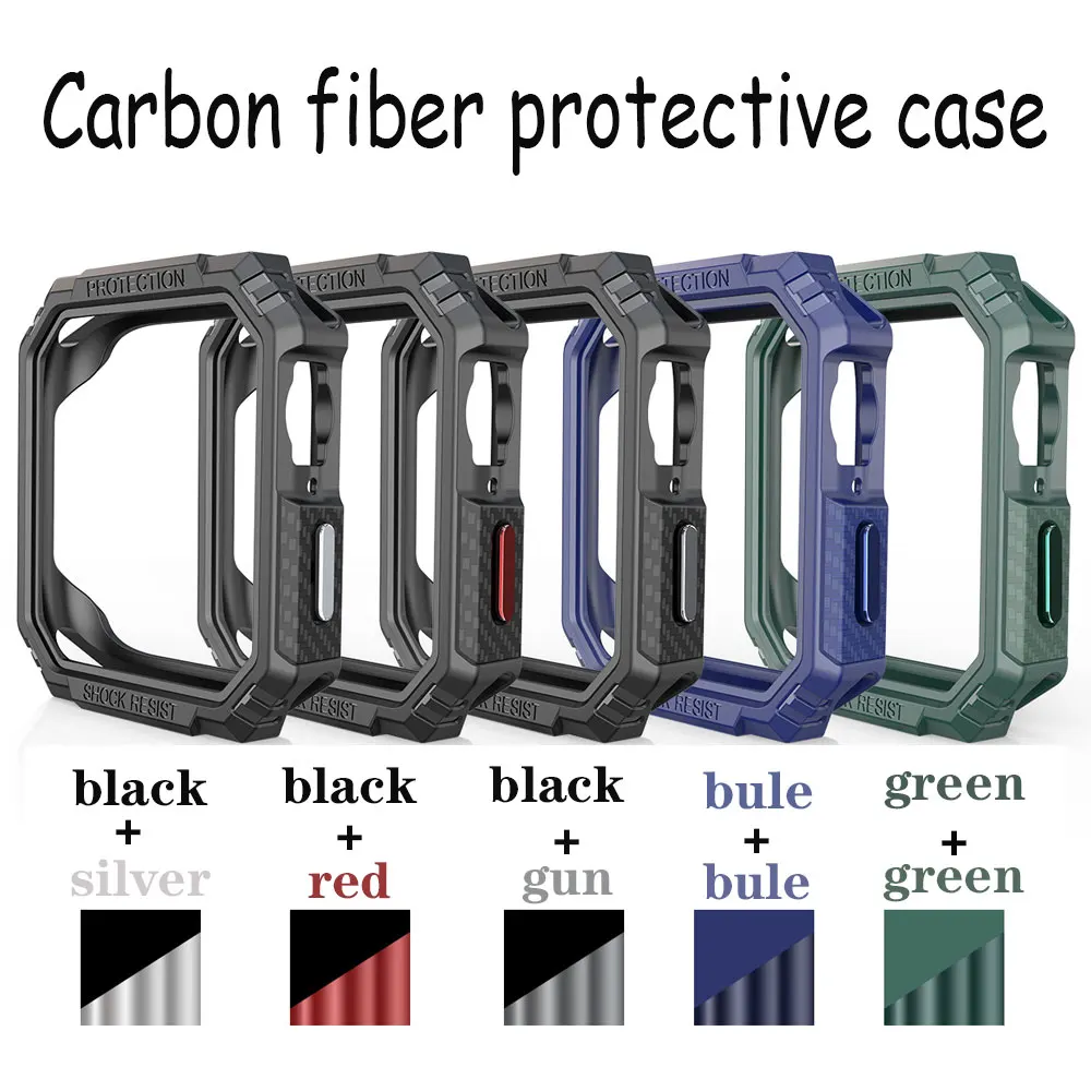 

Чехол из углеродного волокна для Apple Watch Series 41 мм 40 мм 44 мм 45 мм, спортивный чехол из поликарбоната, чехол для iWatch Series 7 SE 6 5 4, защитный чехол