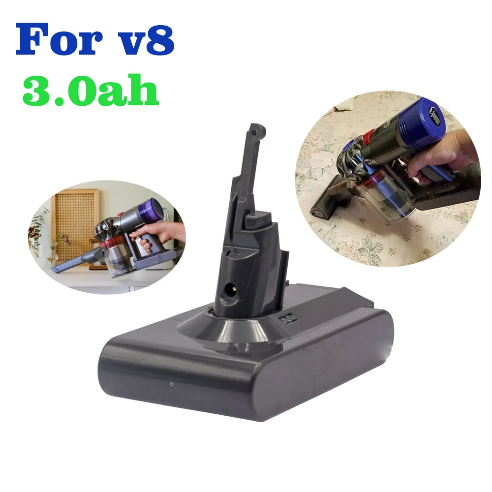 

Newly Upgraded 3.0Ah For Dyson V8 Battery 215681 V8 Absolute Animal Exclusive Fluffy SV10 Vacuum Cleaner Battery Feeding Filter