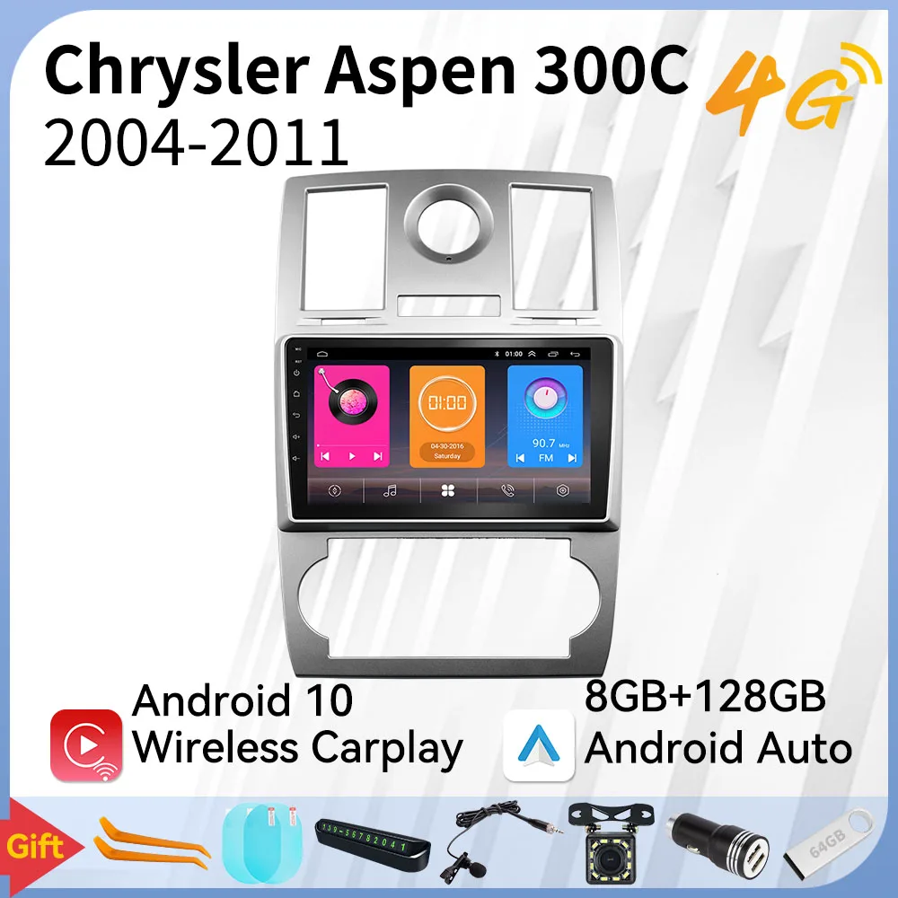 

Автомагнитола для Chrysler Aspen 300C 2004-2011, 2 Din, Android, GPS-навигация, мультимедийный плеер, головное устройство, Авторадио, аудио