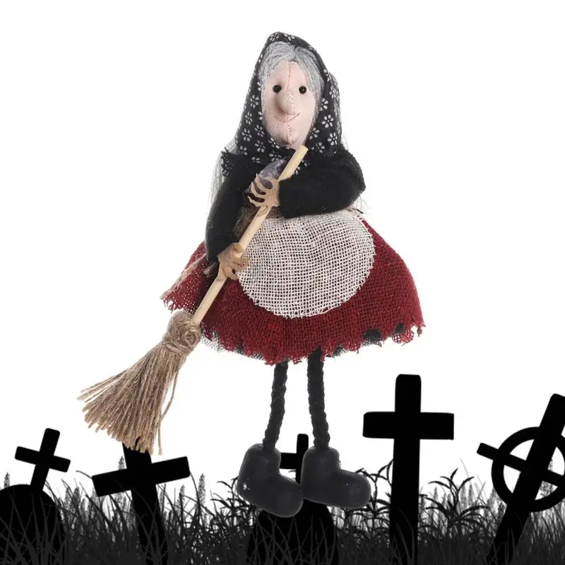 Ведьма Хэллоуин Дерево Орнамент Настенный Декор Подвеска Фартук с метлой