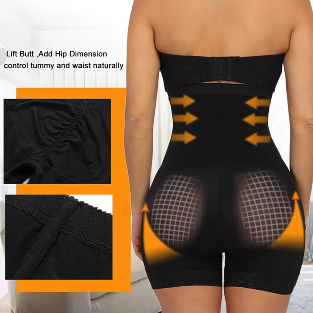 LMYLXL Breasted Lace Butt Lifter High Waist Trainer Body Shapewear Women Fajas Slimming Underwear with Tummy Control Panties
