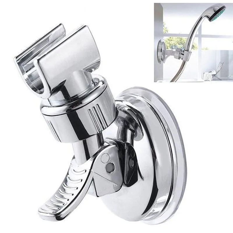 

Universal Adjustable Hand Shower Holder Suction Cup Holder Full Plating Shower Rail Head Holder Bathroom Bracket Stable Rotation