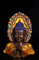 10 tibetan temple collection yak bone mosaic gem shakyamuni buddha head backlight amitabha worship buddha town house