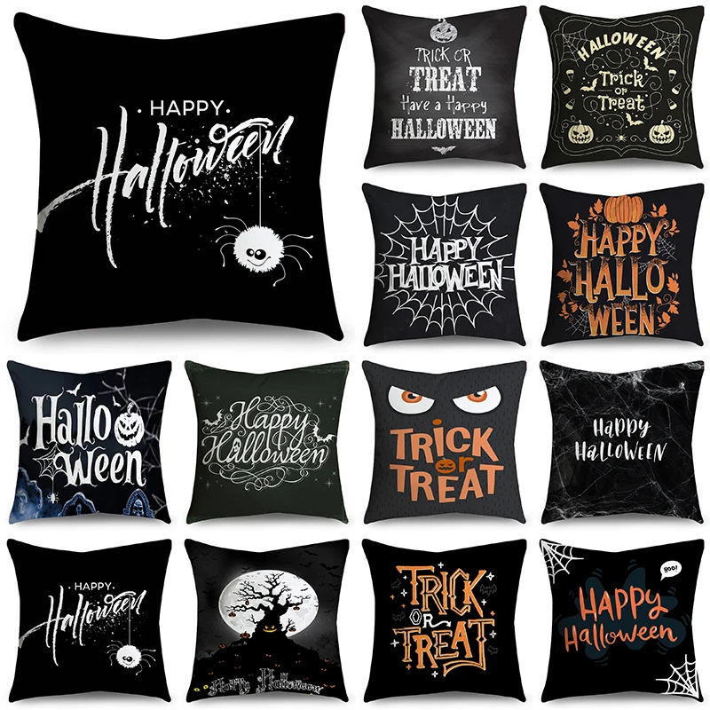 

NIGHTWISH Halloween Pattern Pillowcase Holiday Design Home Decor Sofa Cushion Cover 40/45/50cm Happy Easter Day