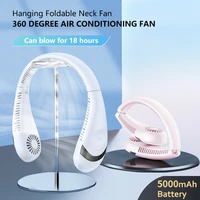 for xiaomi hanging neck fan 360 degree air conditioning fan sport portable folding bladeless ventilador usb rechargeable fan